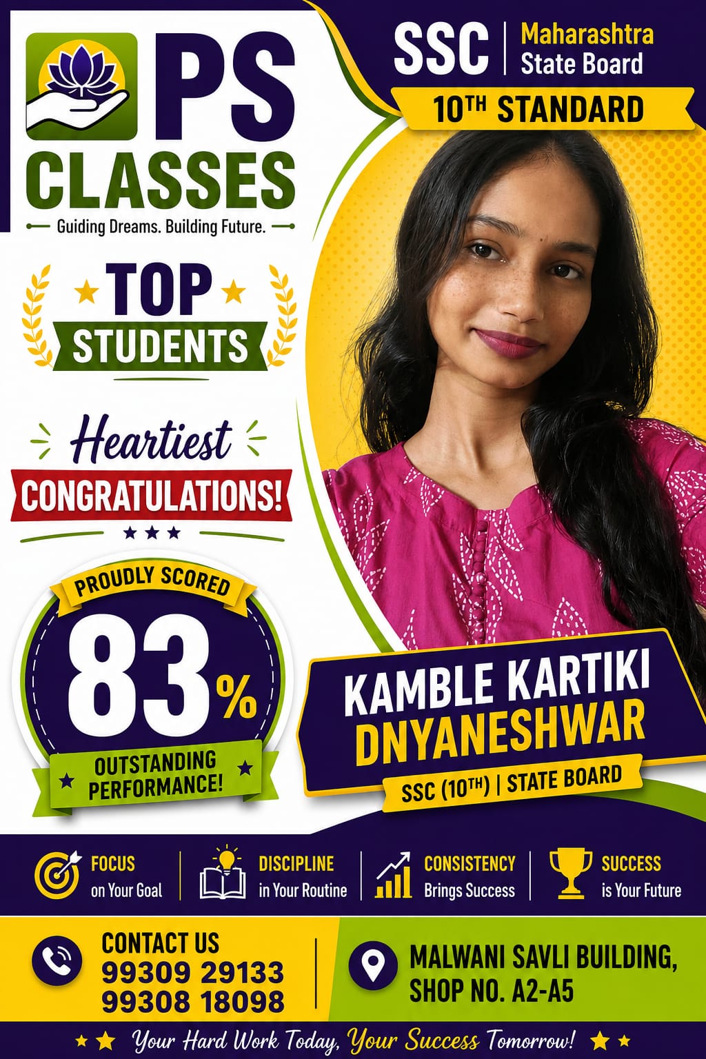 Singh Divyanshu 80% SSC Board Top Student
